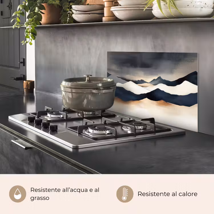 Paraschizzi cucina - Montagne - Blu scuro - Paesaggio — 2