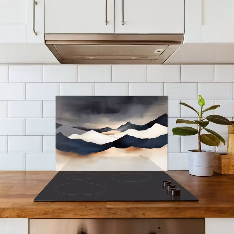 Paraschizzi cucina - Montagne - Blu scuro - Paesaggio — 3