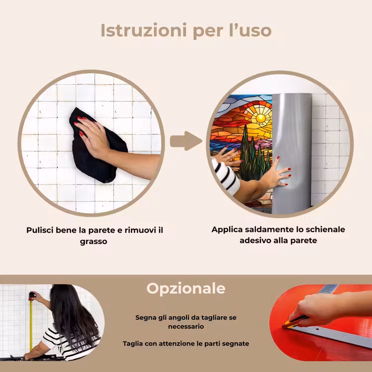 Paraschizzi cucina - Mosaico - Sole - Paesaggio - Villaggio — 6
