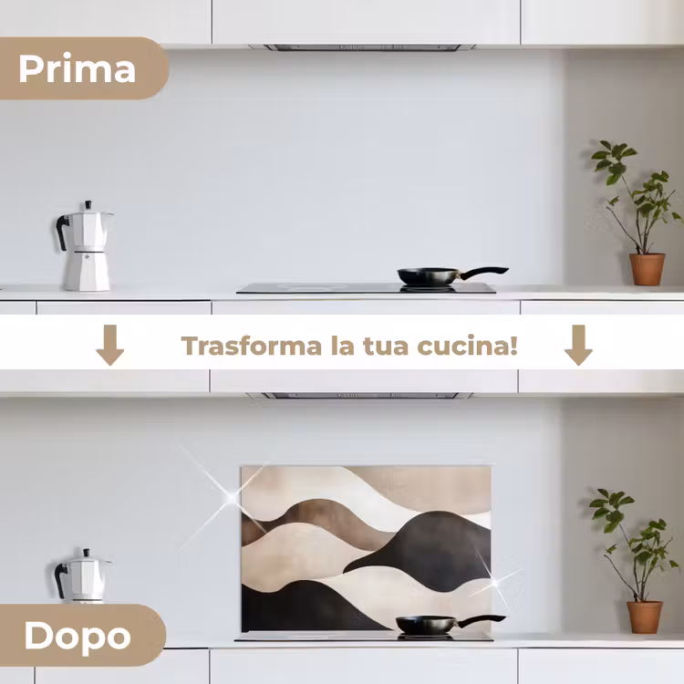 Paraschizzi cucina - Onde - Astratto - Beige — 7