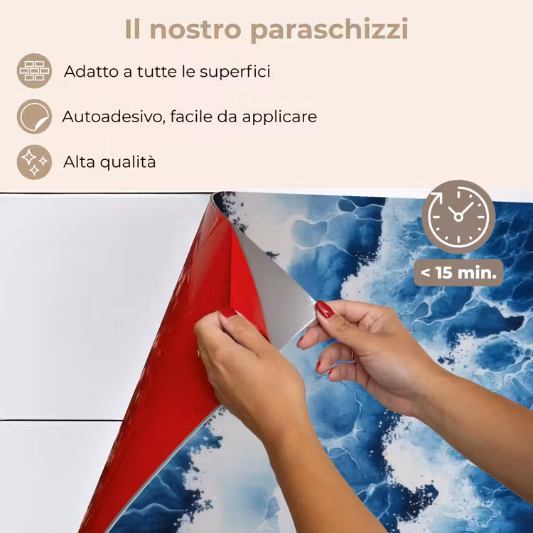 Paraschizzi cucina - Onde - Blu - Schiuma — 4