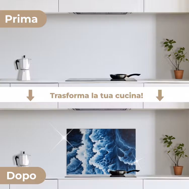 Paraschizzi cucina - Onde - Blu - Schiuma — 7