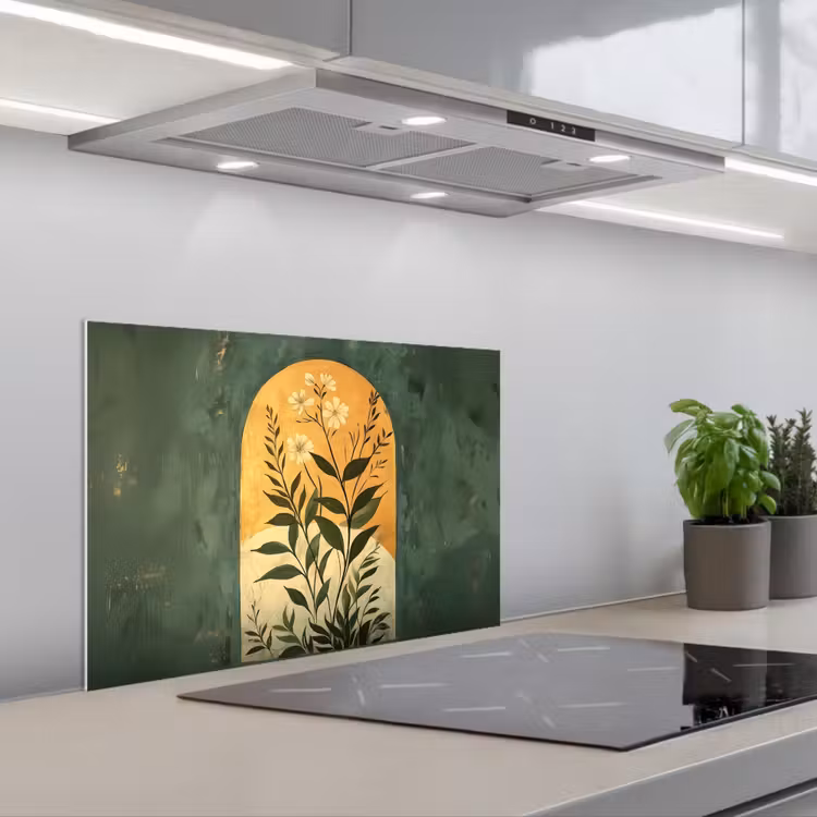 Paraschizzi cucina - Pianta - Fiori - Bianco — 1