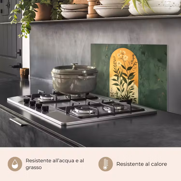 Paraschizzi cucina - Pianta - Fiori - Bianco — 2