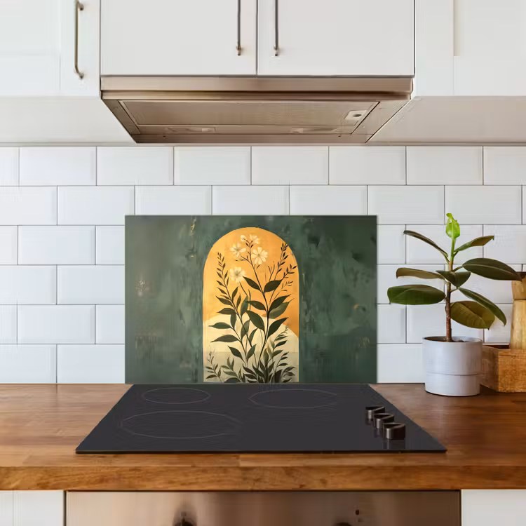 Paraschizzi cucina - Pianta - Fiori - Bianco — 3