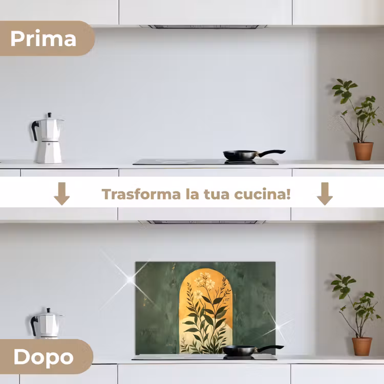 Paraschizzi cucina - Pianta - Fiori - Bianco — 7