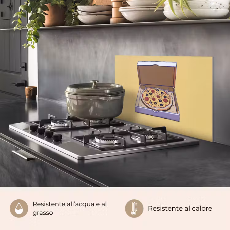 Paraschizzi cucina - Pizza - Scatola - Salame - Illustrazione — 2
