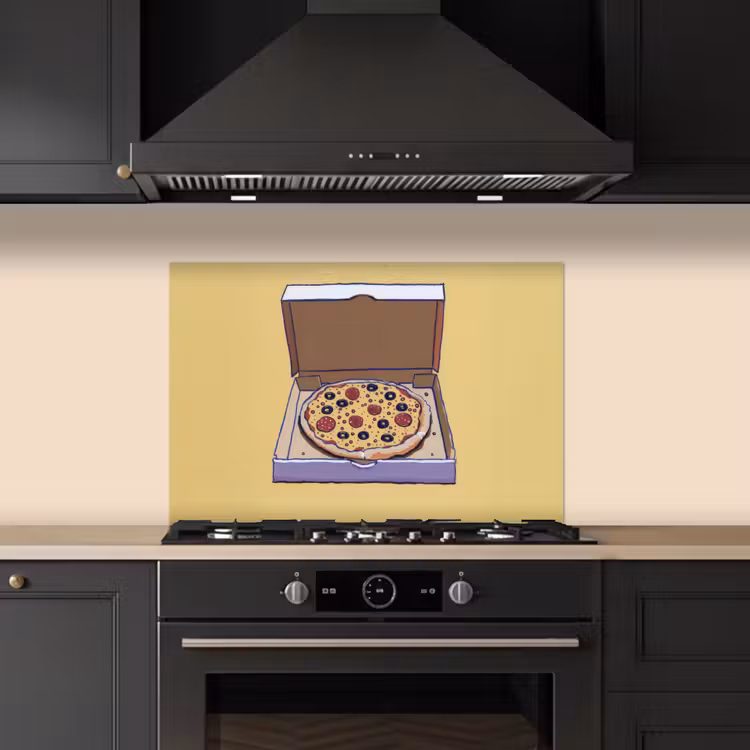 Paraschizzi cucina - Pizza - Scatola - Salame - Illustrazione — 5