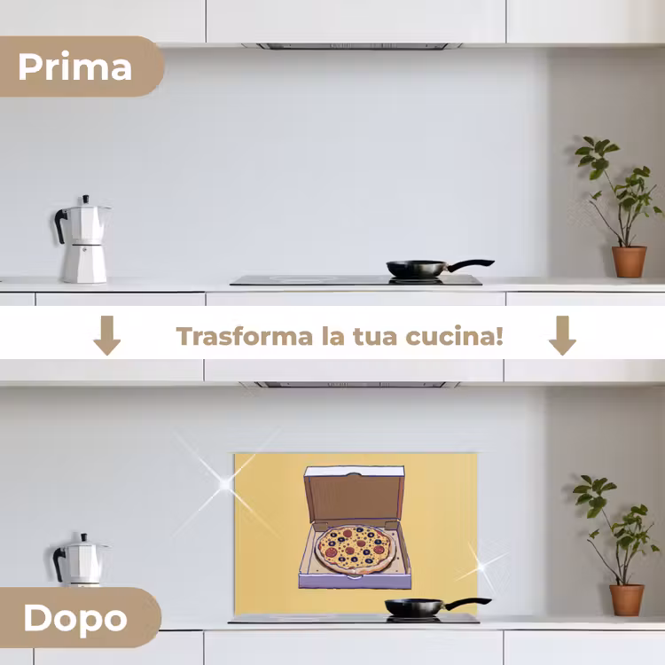 Paraschizzi cucina - Pizza - Scatola - Salame - Illustrazione — 7