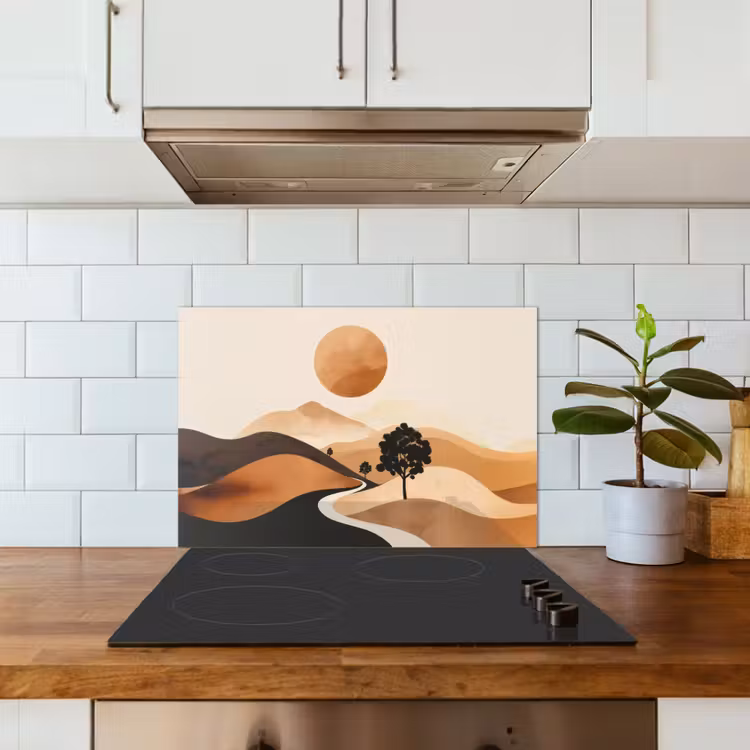 Paraschizzi cucina - Sole - Colline - Albero - Astratto — 3