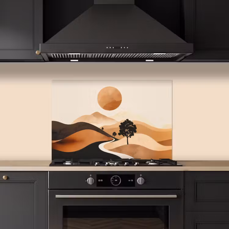 Paraschizzi cucina - Sole - Colline - Albero - Astratto — 5