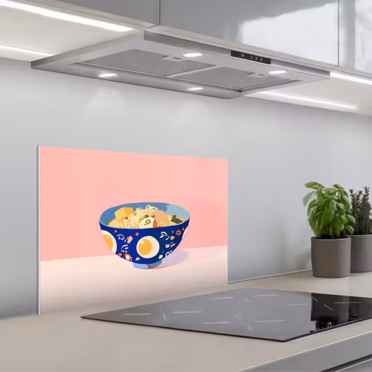 Paraschizzi cucina - Tagliatelle - Ciotola - Blu - Illustrazione — 1