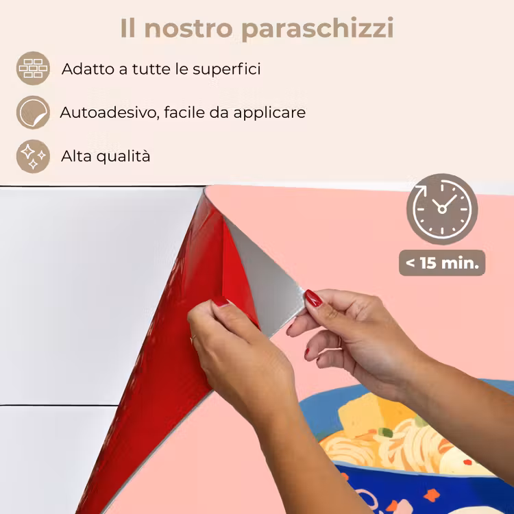 Paraschizzi cucina - Tagliatelle - Ciotola - Blu - Illustrazione — 4