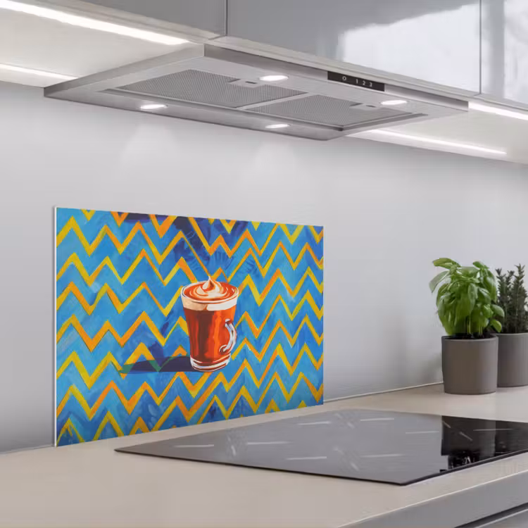 Paraschizzi cucina - Tazza - Caffè - Zigzag - Panna montata — 1
