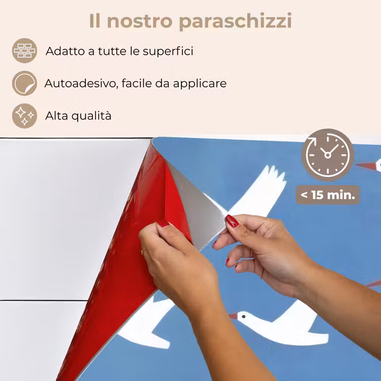 Paraschizzi cucina - Uccelli - Bianco - Motivo — 4