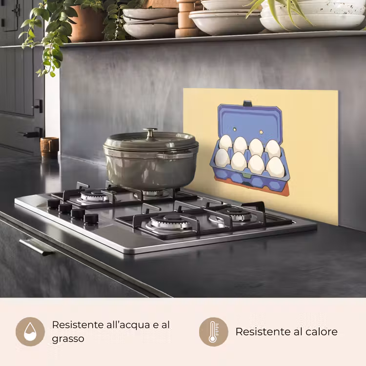 Paraschizzi cucina - Uova - Scatola - Minimalista - Blu — 2