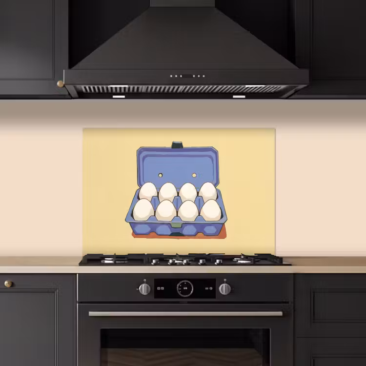 Paraschizzi cucina - Uova - Scatola - Minimalista - Blu — 5