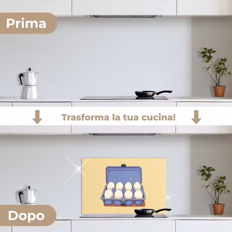 Paraschizzi cucina - Uova - Scatola - Minimalista - Blu — 7
