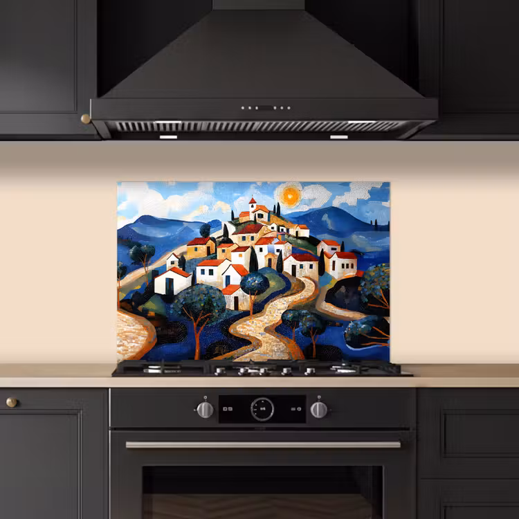 Paraschizzi cucina - Villaggio - Collina - Sole - Mosaico — 5