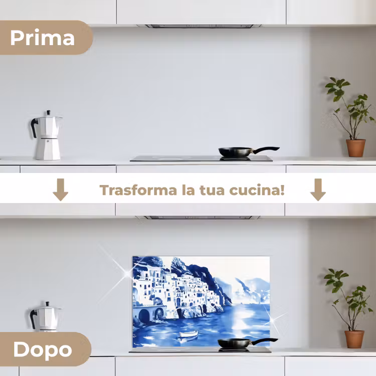 Paraschizzi cucina - Villaggio - Parete rocciosa - Barca a remi - Acqua — 7