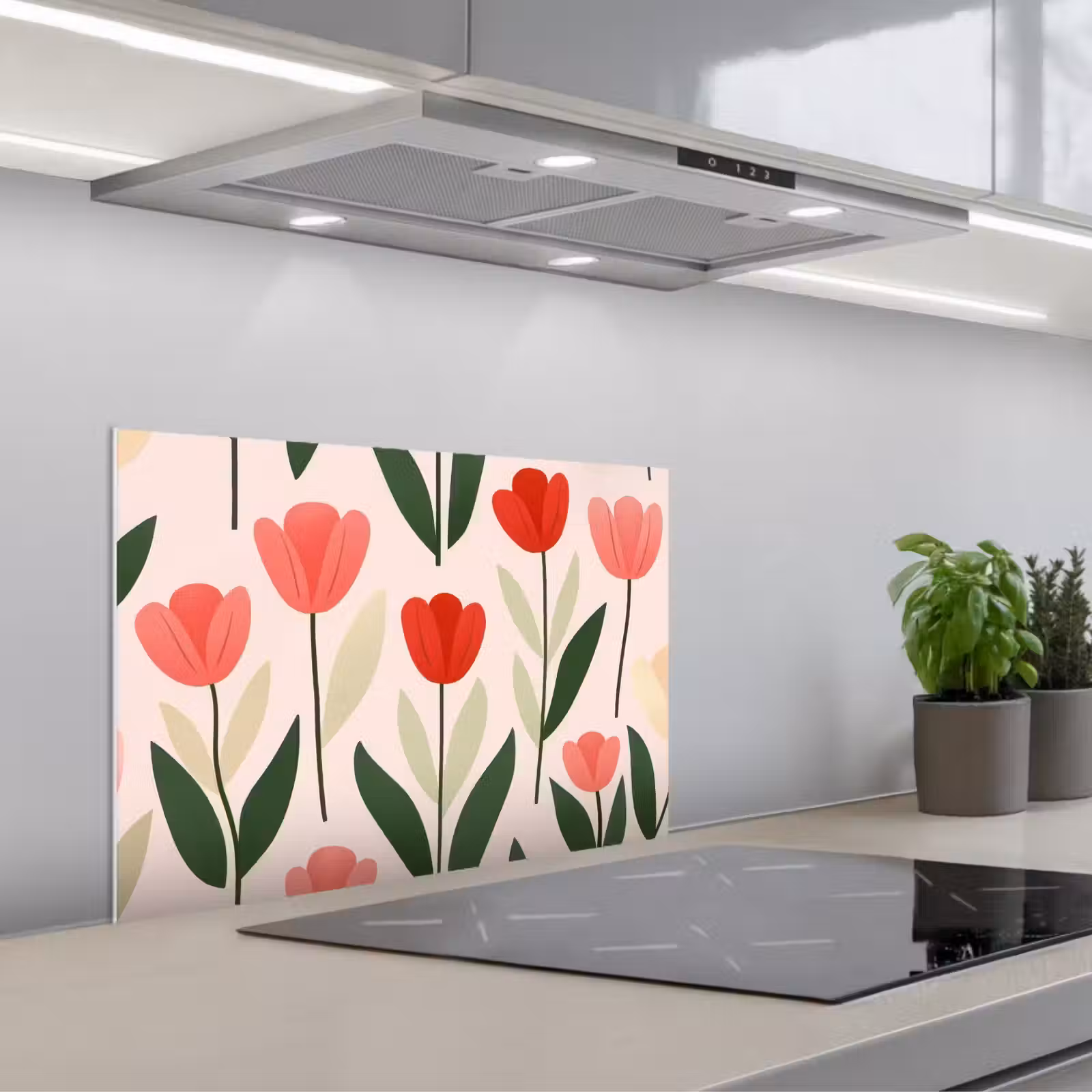 Paraschizzi cucina - Tulipani - Moderni - Rosa — 1