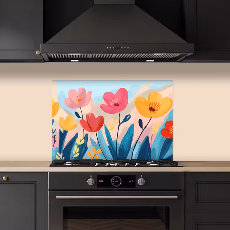 Paraschizzi cucina - Illustrazione - Fiori - Colorati — 5