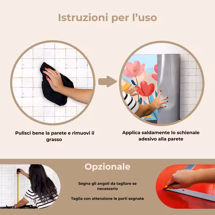 Paraschizzi cucina - Illustrazione - Fiori - Colorati — 6