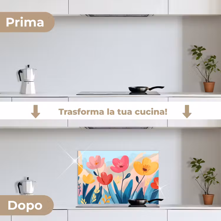 Paraschizzi cucina - Illustrazione - Fiori - Colorati — 7