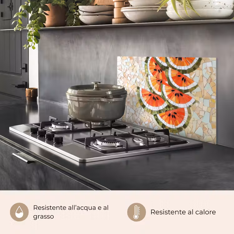 Paraschizzi cucina - Mosaico - Anguria - Rosso - Gherigli — 2
