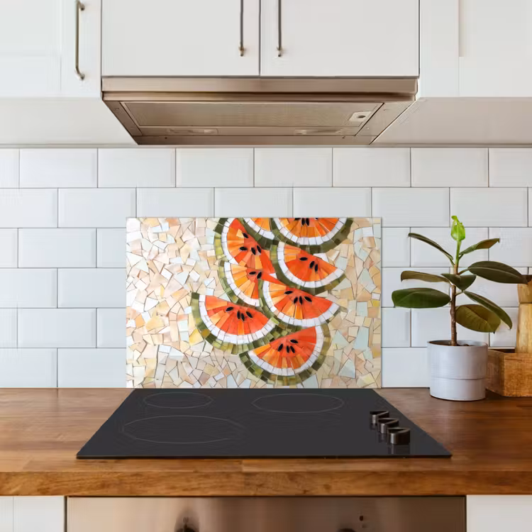 Paraschizzi cucina - Mosaico - Anguria - Rosso - Gherigli — 3