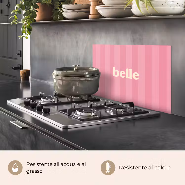 Paraschizzi cucina - Rosa - A righe - Belle — 2
