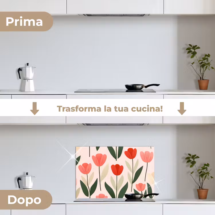 Paraschizzi cucina - Tulipani - Moderni - Rosa — 7