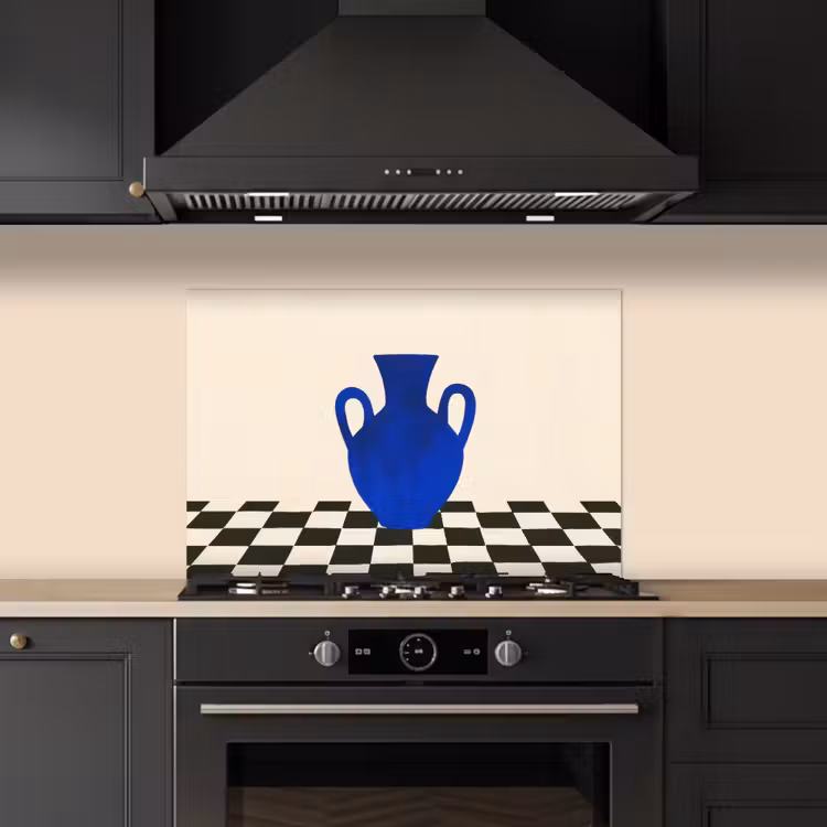 Paraschizzi cucina - Vaso - Blu - Bloccato - Moderno — 5