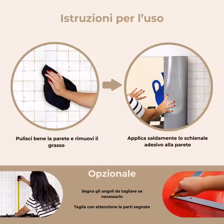 Paraschizzi cucina - Vaso - Blu - Bloccato - Moderno — 6