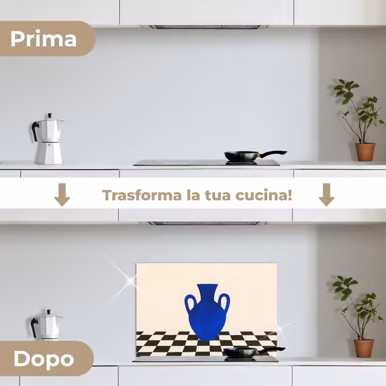 Paraschizzi cucina - Vaso - Blu - Bloccato - Moderno — 7