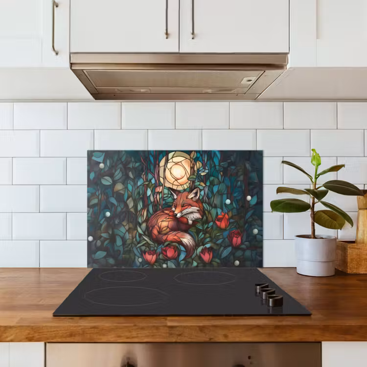 Paraschizzi cucina - Volpe - Mosaico - Foresta - Luna — 3