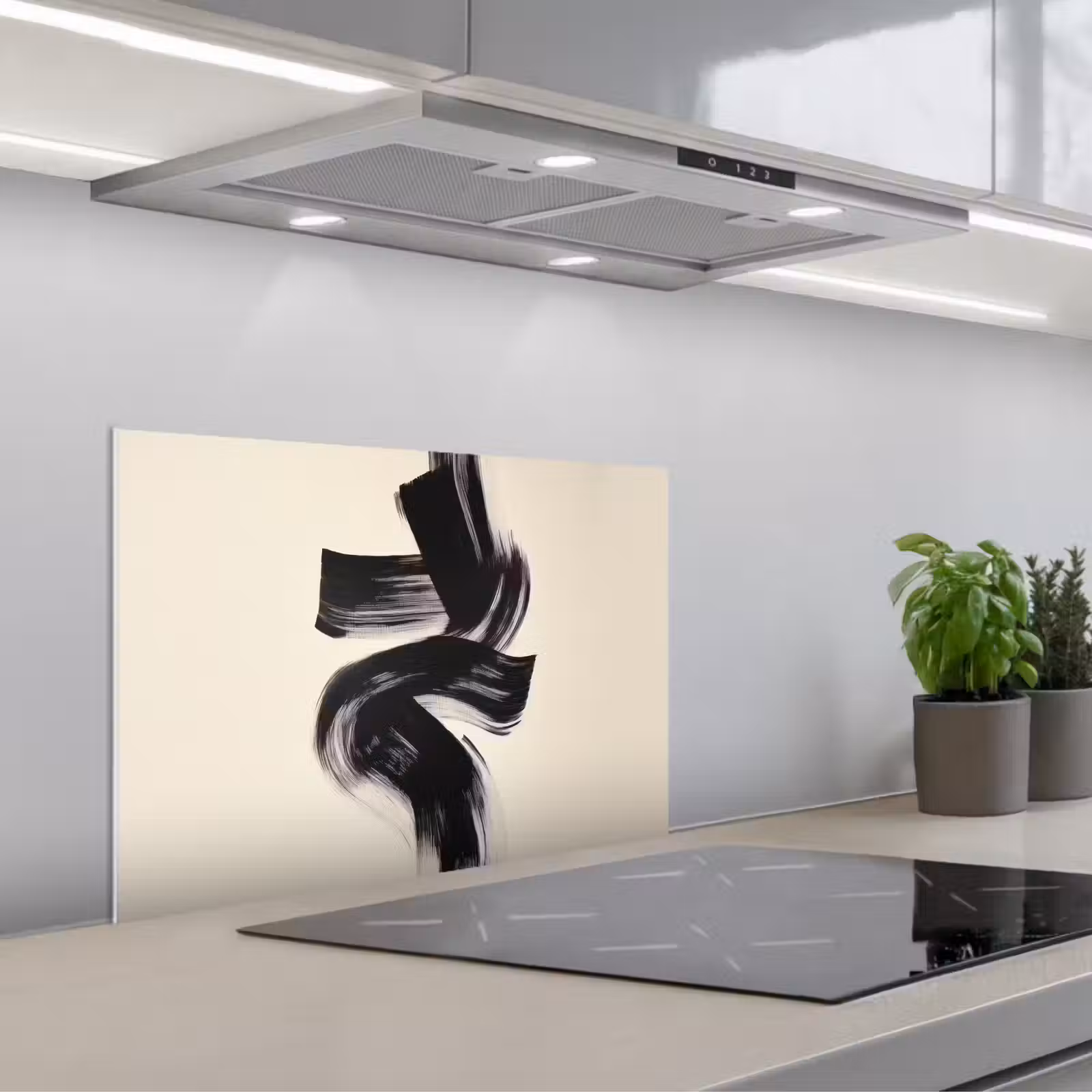 Paraschizzi cucina - Strisce - Nero - Astratto — 1