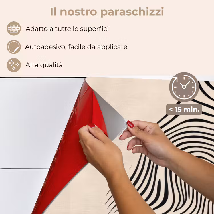 Paraschizzi cucina - Linee - Astratte - Ondulate - Nero — 4