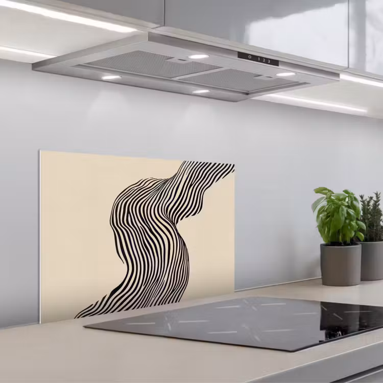 Paraschizzi cucina - Ondulato - Linee - Astratto - Silhouette — 1