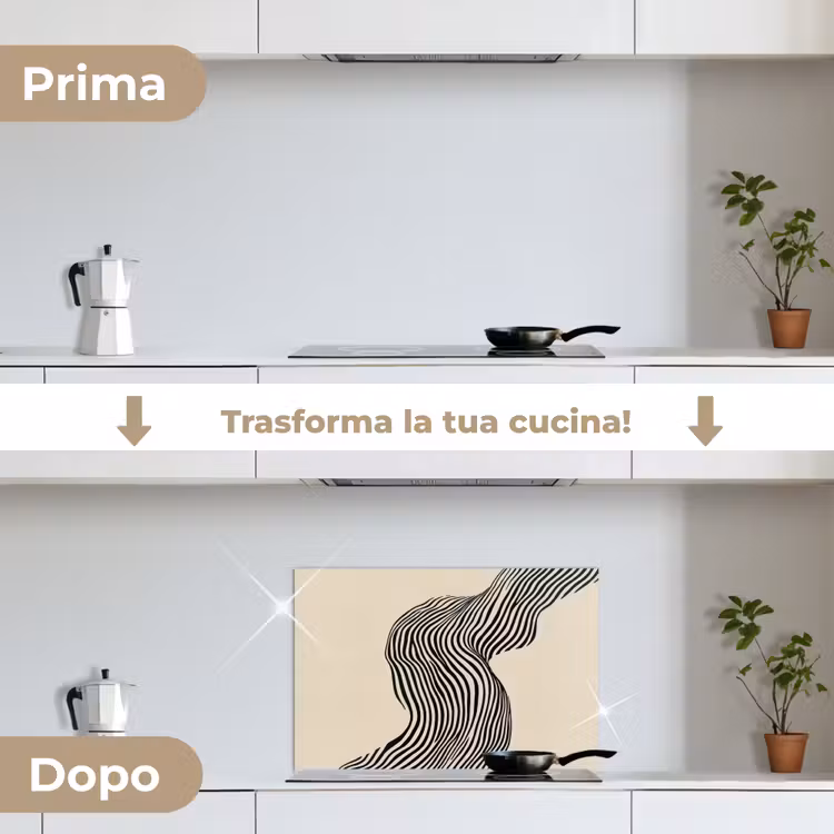 Paraschizzi cucina - Ondulato - Linee - Astratto - Silhouette — 7