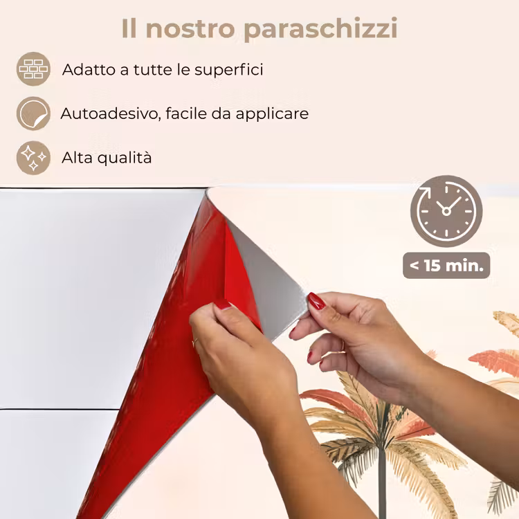 Paraschizzi cucina - Palme - Colline - Minimalista - Rosa tenue — 4