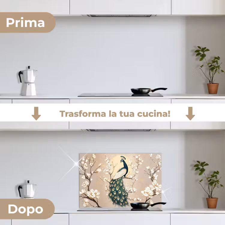 Paraschizzi cucina - Pavone - Ramo - Fiori — 7