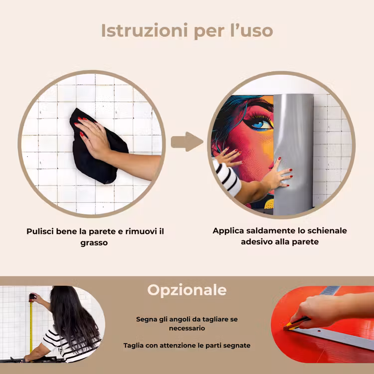 Paraschizzi cucina - Primo piano - Viso di donna - Pois - Giallo — 6