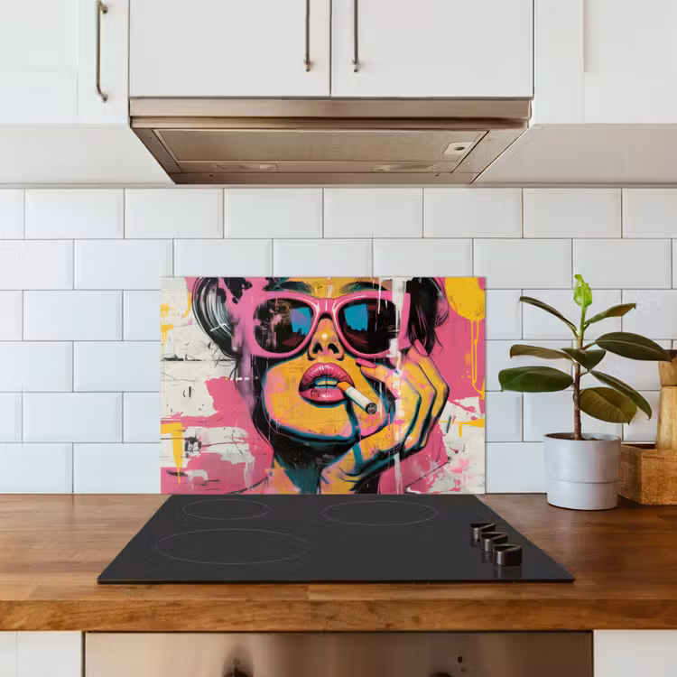 Paraschizzi cucina - Ritratto - Donna - Astratto - Occhiali da sole — 3