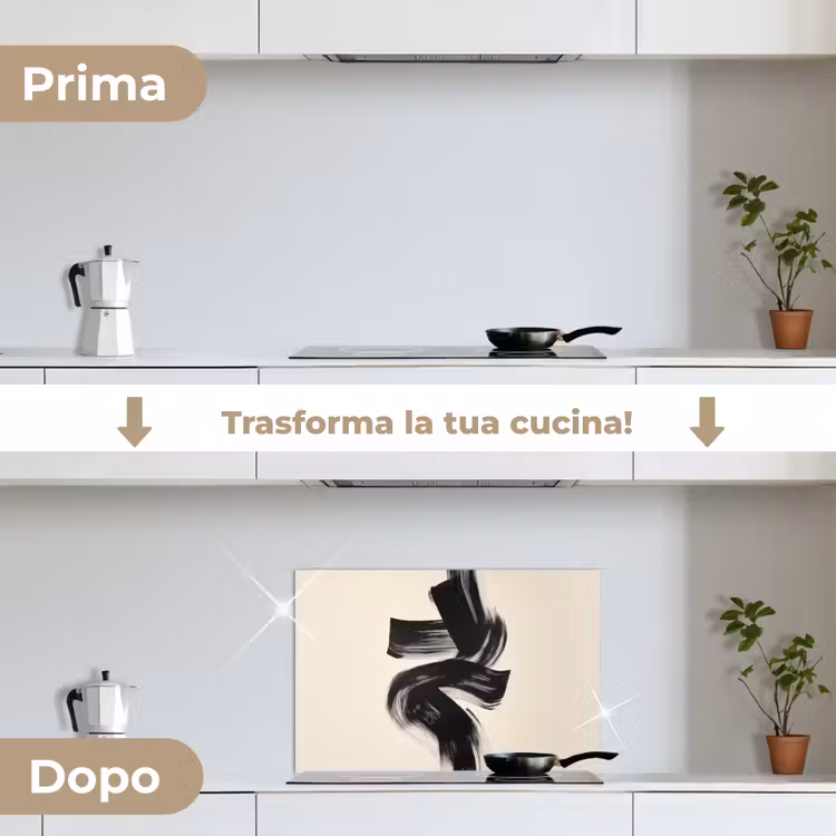 Paraschizzi cucina - Strisce - Nero - Astratto — 7