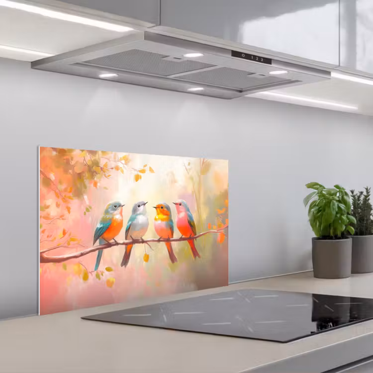 Paraschizzi cucina - Uccelli - Colorati - Ramo — 1