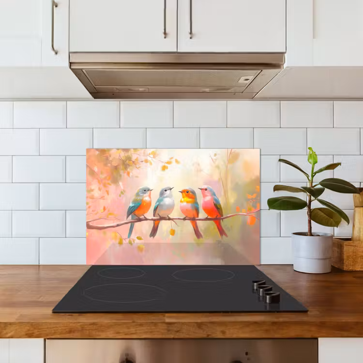 Paraschizzi cucina - Uccelli - Colorati - Ramo — 3