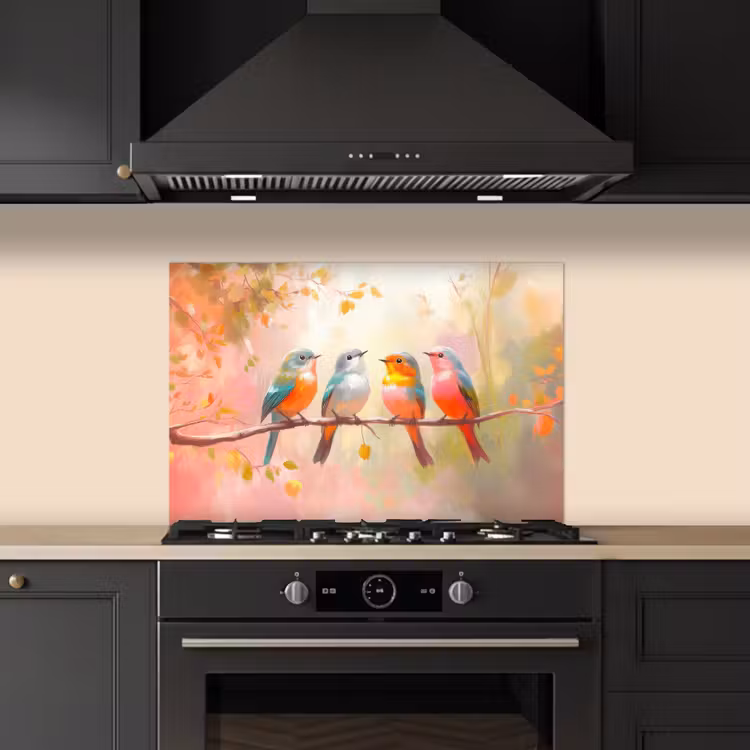 Paraschizzi cucina - Uccelli - Colorati - Ramo — 5