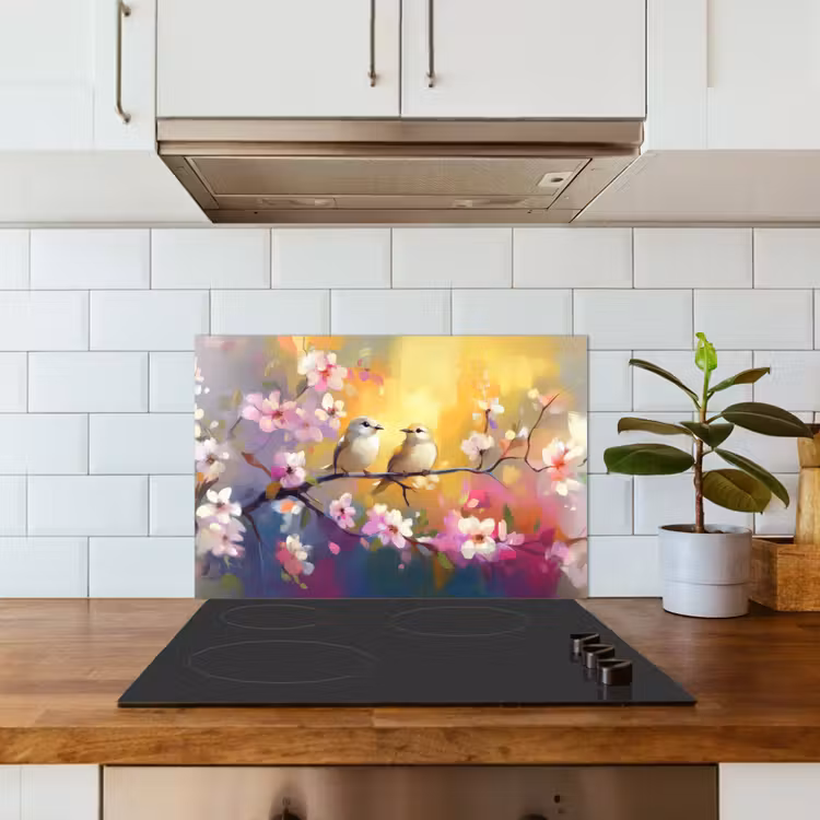 Paraschizzi cucina - Uccelli - Fiori - Rosa — 3