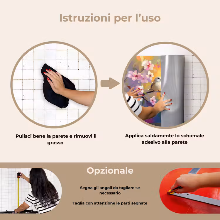 Paraschizzi cucina - Uccelli - Fiori - Rosa — 6